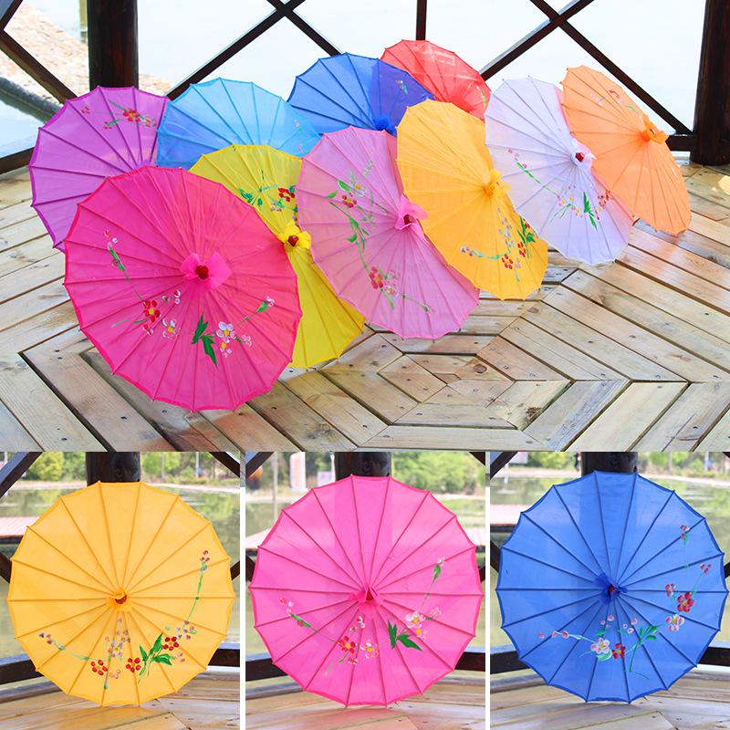 Ancient Style Silk Cloth Paper Umbrella for Dance and Cheongsam Performance - Decorative Craft Umbrella In Various Sizes for Adults and Kids