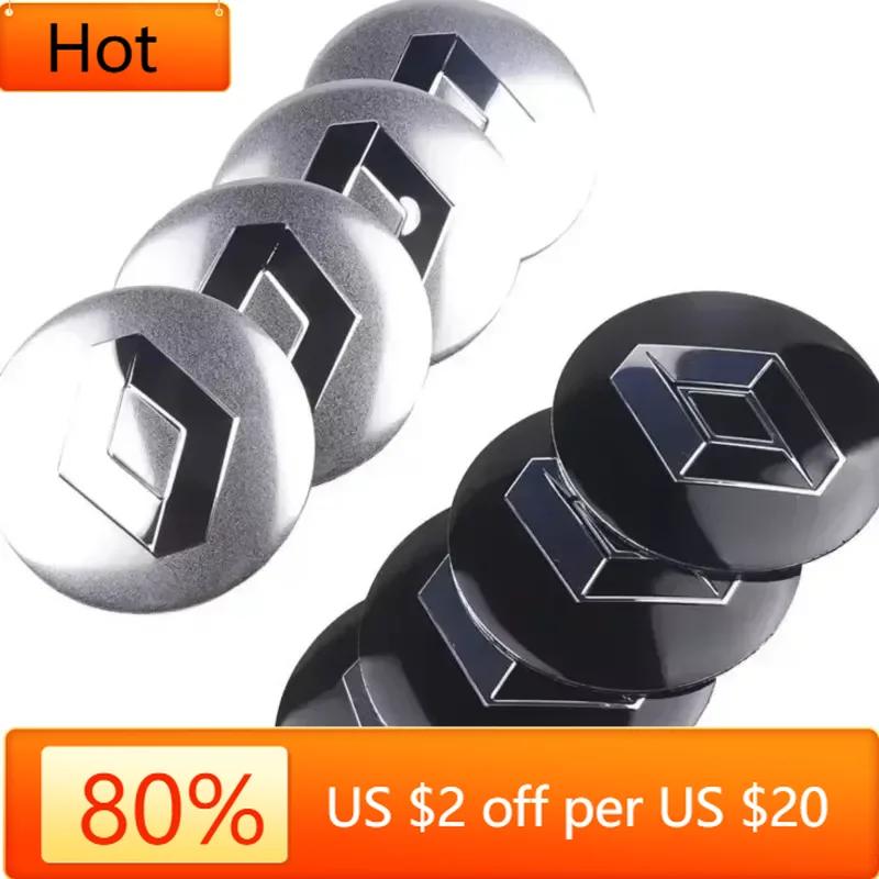Interior Stickers For Renault Megane 2 3 4 Twingo Clio Talisman Captur Kwid Scenic GT 4Pcs 56mm Car Badge Wheel Hub Center Cover