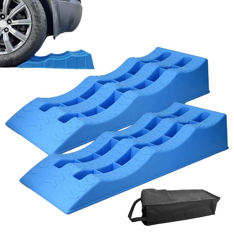 2Pcs RV Leveling Ramps Anti-Skid Car Tire Wheel Chocks Camper Leveling Blocks Lightweight Curb Ramps Heavy Duty Threshold Ramp