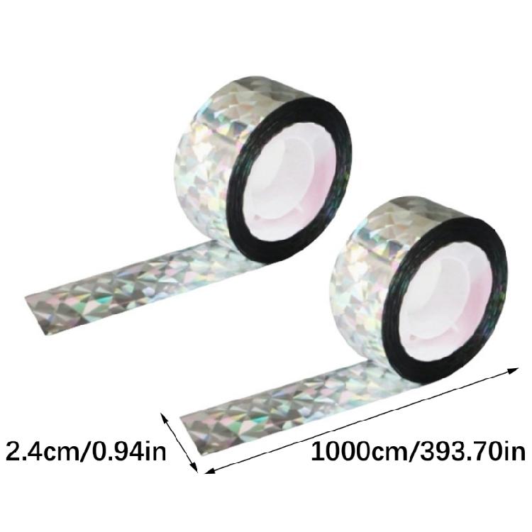 2Pack Durability Plastic Reflective Deterrents Tape Anti Bird Deterrents Sticker Bird Scare Flashing Tape Garden Farm