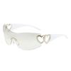 Y2K Rimless Sunglasses Women Hollow Out One-Piece Love Heart Shape INS Fashion UV400 Eyewear