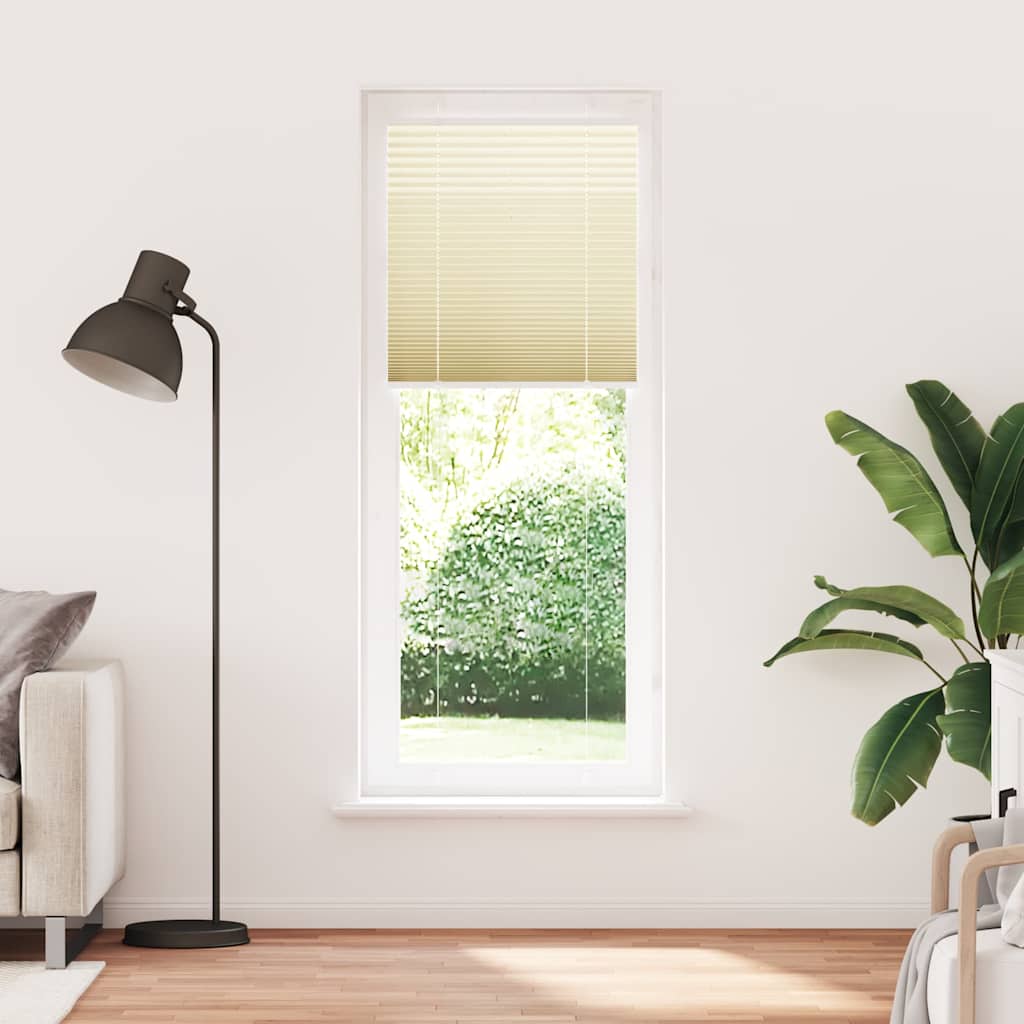 Cream Pleated Blind 75X200 Cm Fabric Width 74.4 Cm