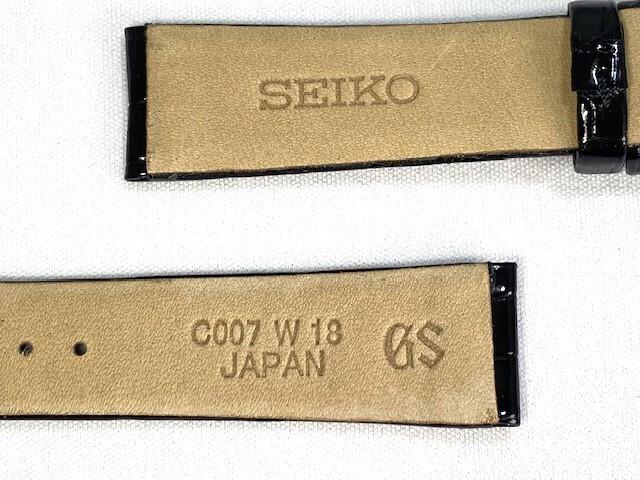 Grand Seiko C00701119 18mm Leather for Strap, Crocodile, Black, SBGW039/9S64-00B0