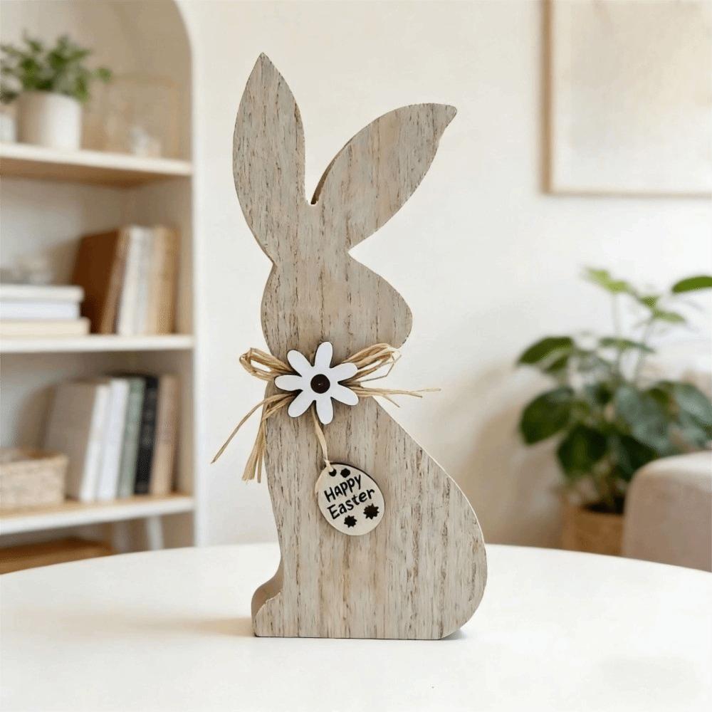 Minimalist Easter Bunny Crafts Cartoon Wooden Rabbit Decoration Easter Bunny Ornaments  Party