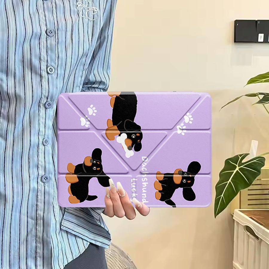 Funny Dog Happy Holder Cover Tablet Case For iPad Air 4 5 M3 M2 1 2 M4 11inch Mini 6 7 Pro 2025 Pro 11th 10th 9th 8th 7th