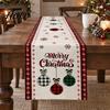 Soft Fabric Table Runner for Home Decor Christmas Runner Xmas Balls Tree Dining Decor Winter Holiday Farmhouse Snowflake Wedding Party Banquet