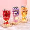 Qixi Festival Valentine's Day Gift Log Base Immortal Rose Glass Cover Creative Soap Flower Gift