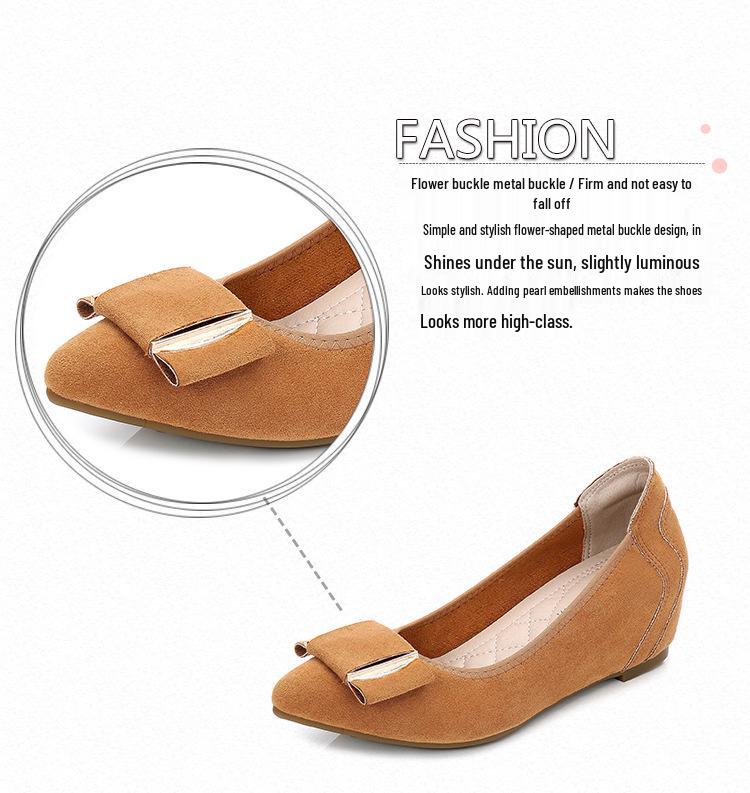 Women's Spring/Autumn Wedge Loafers: Comfortable Pointed Toe with Hidden Height and Soft Sole