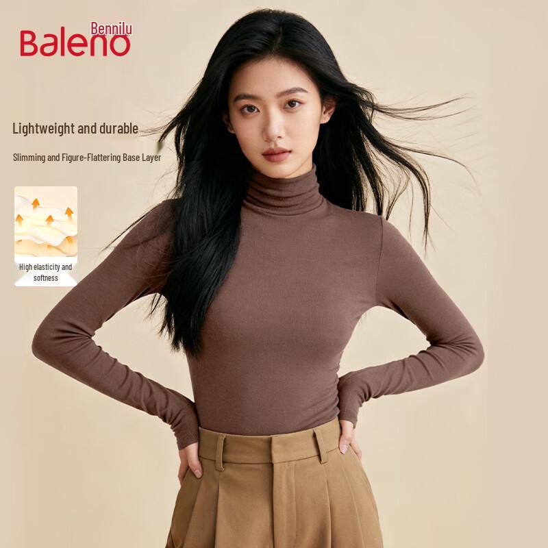 Baleno Women's Long Sleeve Mock Neck Knit Base Layer Top
