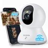 Bluams Pet Enhanced Color Night Indoor Security Continuous Alexa Compatible Camera, 4MP, AI, Pet/Barking/Face Detection, One-Touch Call, 360° Pan/Pan,