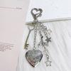 Y2K Punk Heart Snake Bow Pendant Keychain Personality Sweet Cool Beaded Keyring  Bag Charms Key Holder Gifts