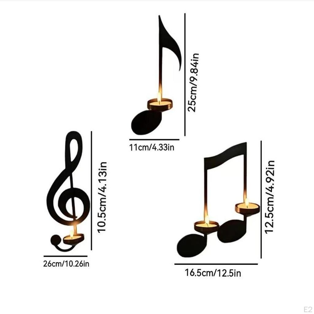 Wall Sconce Candle Holder Set of 4Pcs Music Symbol Candlestick Modern Home Decoration for