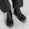 Men Motorcycle Black Thick Sole Height Increase High Boots Street Style Cool Elevator Punk Boots Large Size