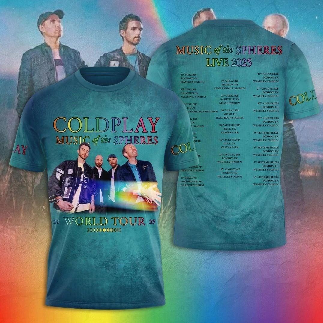 Coldplay Music Of The Spheres Live 2026 Tour 3D Shirt XL