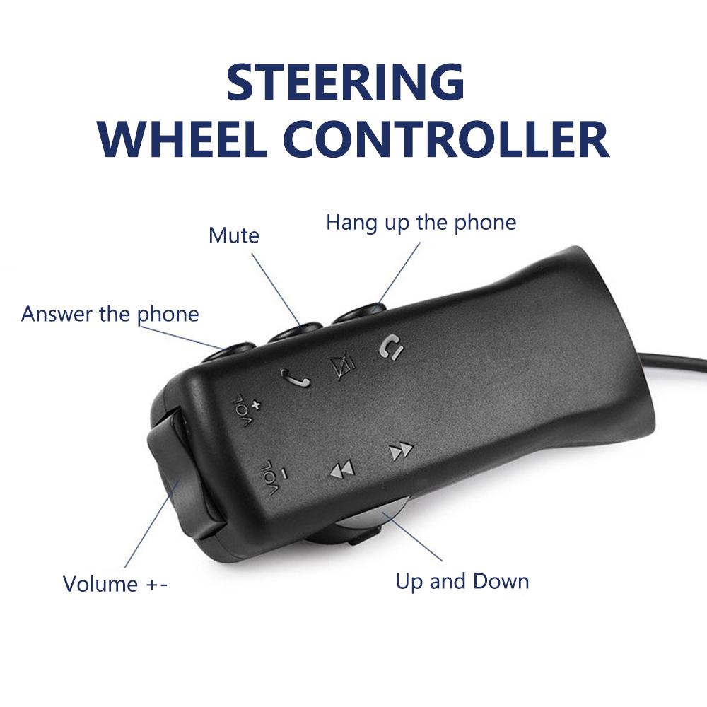 Car Multifunctional Steering Wheel Controller 7 Keys Universal Steering Wheel Control Button for Car DVD Android