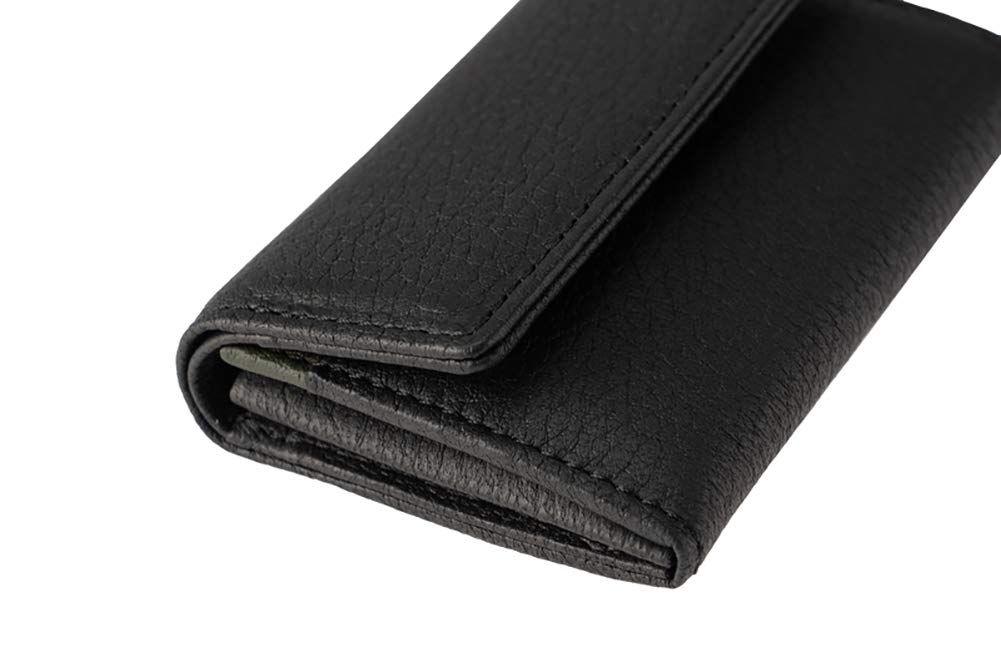 CYPRIS Finnish Elk Compact Wallet with Coin Day Birthday Boyfriend Black x 6873 All-in-One Purse, Leather, Men's Gift, Father's Gift, Gift, Gift,