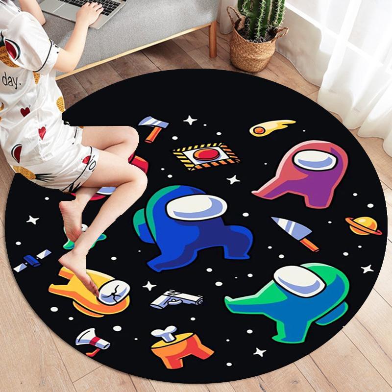 Tappeto Rotondo Among Us, Tappeto per Soggiorno Camera da Letto Divano Sala Giochi Decorazione, Tappetino Antiscivolo