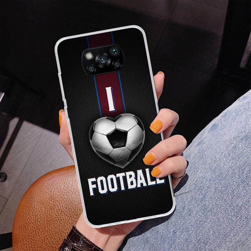 Football Soccer Ball Design Phone Case For Xiaomi Poco X7 X6 X5 Pro F7 Ultra Redmi 15C 15 13C 13 12C 12 10 10A 10C 9 9A 9C 9T Co