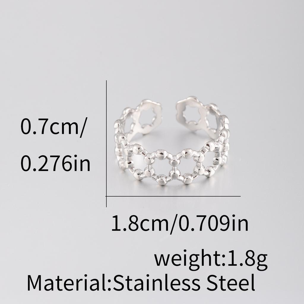 1Pcs Female Stainless Steel Open Ring, Geometric Ring, Exaggerated Accessory Ring