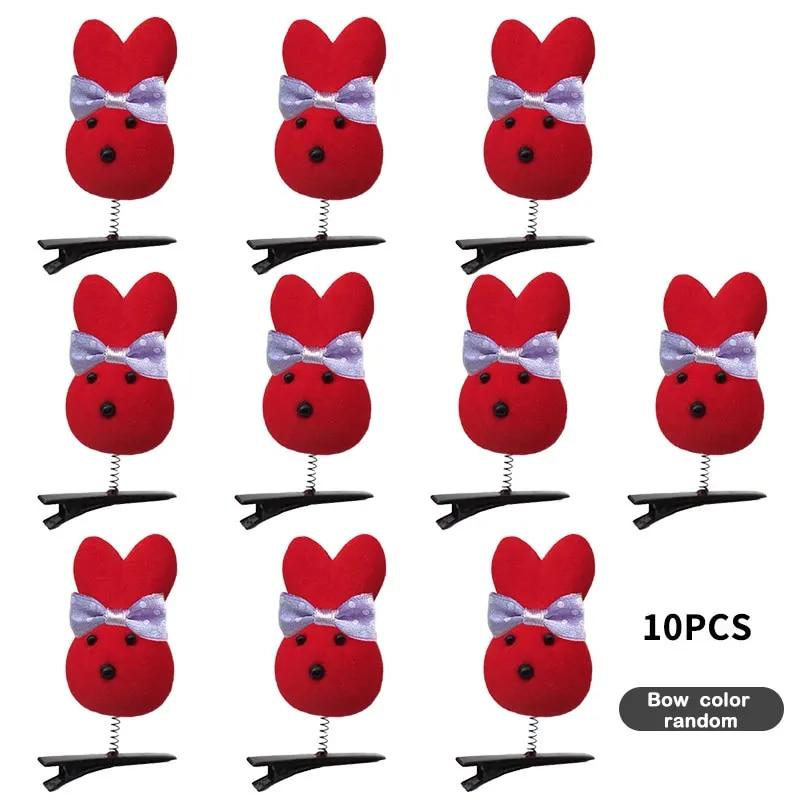 

10 шт. в комплекте, креативная милая заколка для волос с желтыми цыплятами, забавная заколка для волос по бокам домашних животных, весенняя заколка для уток, детские аксессуары для волос для девочек, украшения в виде животных bow rabbit