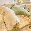 Thickened Milk Fleece Four-Piece Set, Coral Fleece Bed Sheet Quilt Cover, Fleece Three-Piece Set, Bedding.