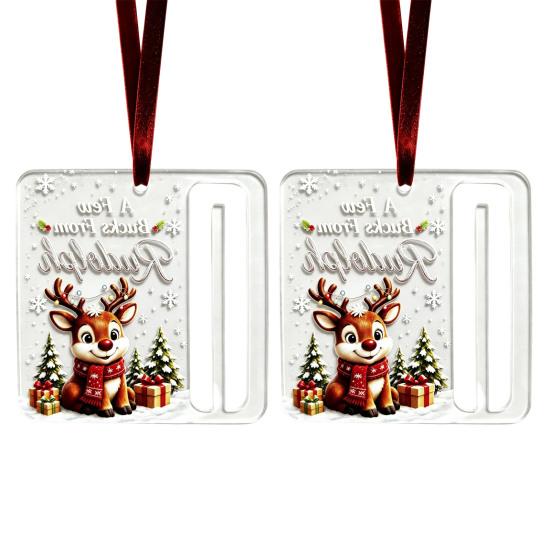 Holiday Party Hanging Decor 2Pcs Christmas Cash Gift Holder Ornament, Acrylic Money with Tree Decorations Santa Snowman Design, Pendant for