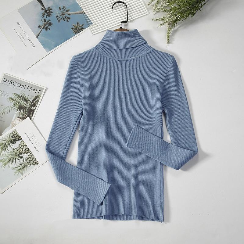 Women's Classic Versatile Temperament High Neck Knitted Base Sweater Pullover Knitted High Neck Sweater