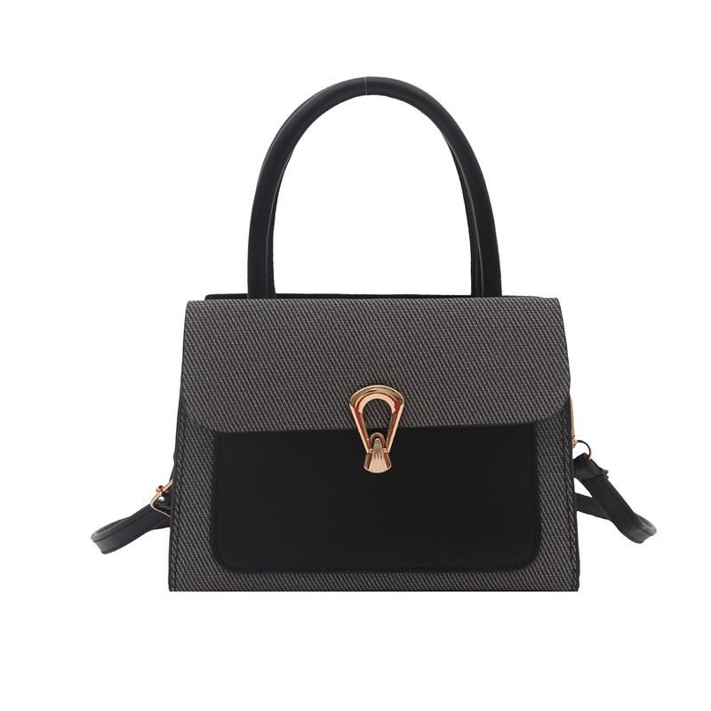 Womens Pu Small Square Bag With Contrast Color Blocking And Phone Pocket For Daily Use