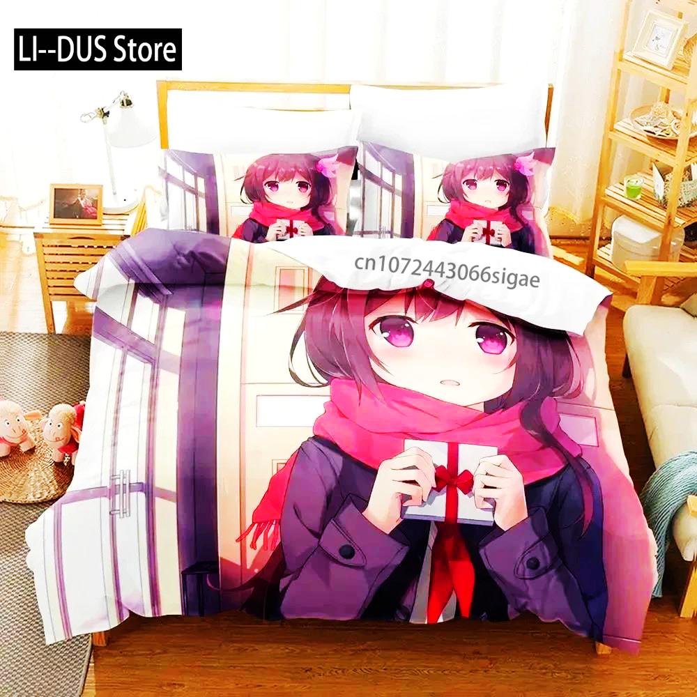 Comforter Girls Anime Shy Bedding Set Bed Set Comforter King Queen Size Boys Adult Bedding Set