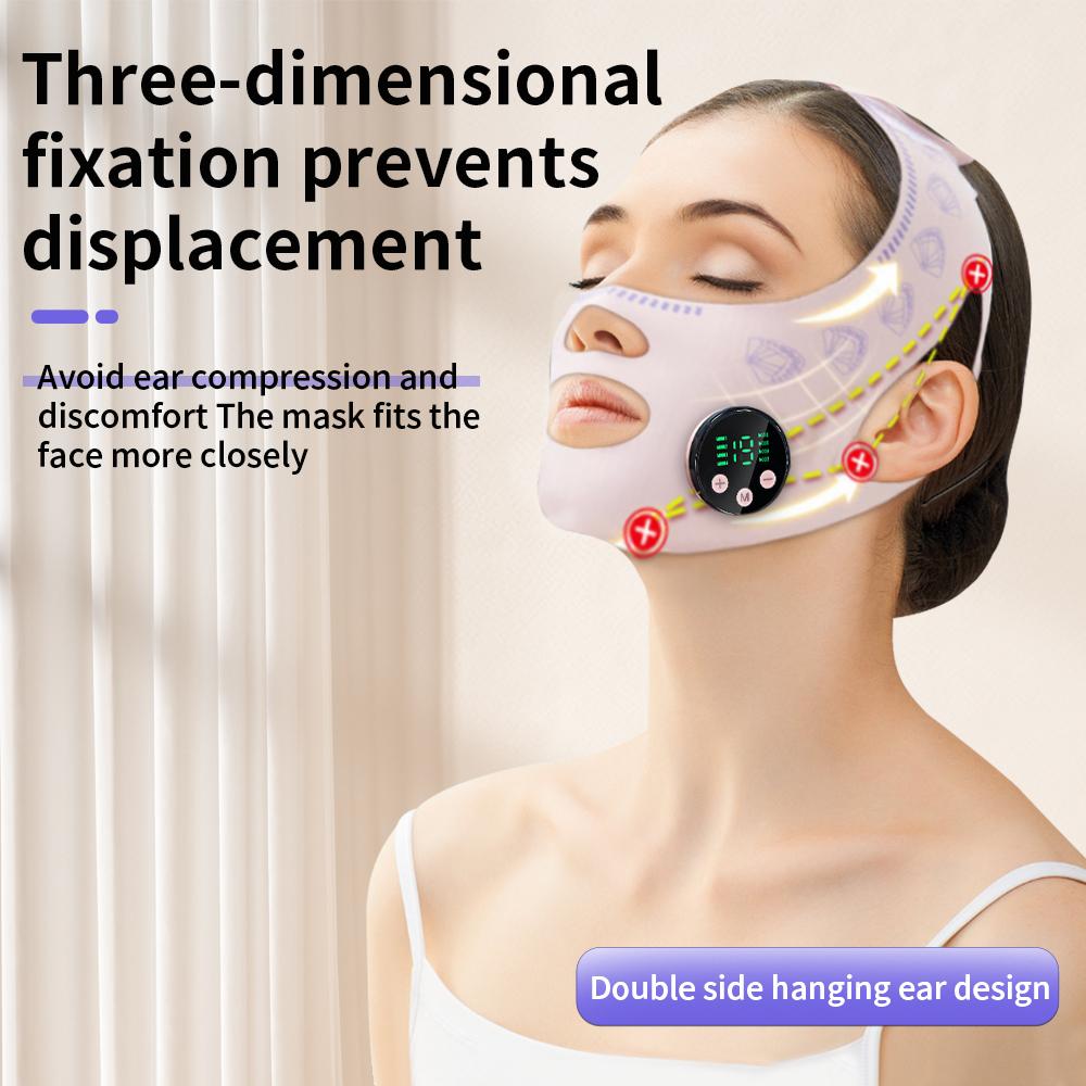 EMS Head Massage Face Relaxation USB Charging Facial Slimming Strap Face Lifting Reduce Double Chin Cheek Lift Up Face Thin Mask