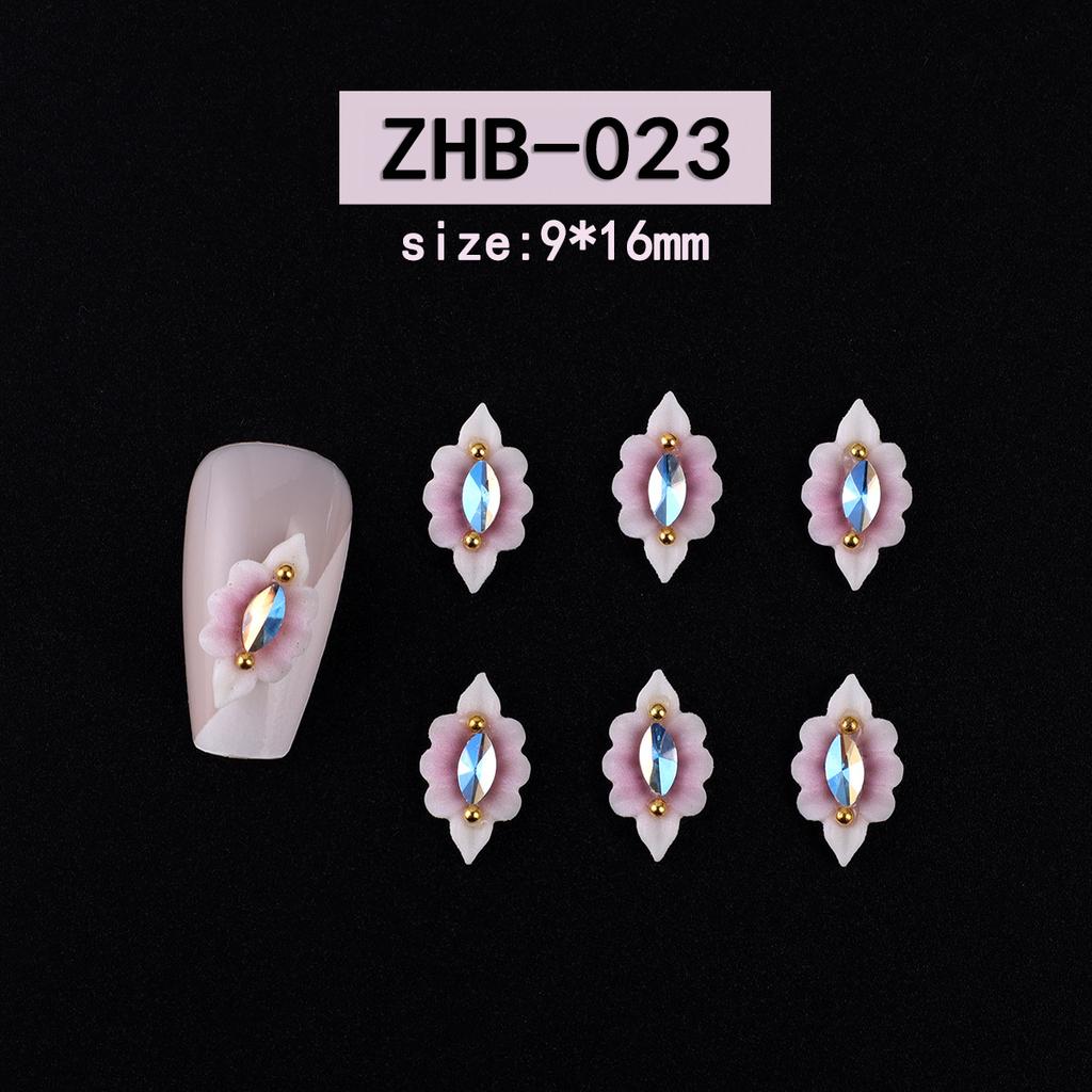 Nagelkunst Harz Diamant Schmuck Nagel Dreidimensionale Schnitzerei Diamant Schmuck Symphony Blume Tragen Nagelaufkleber
