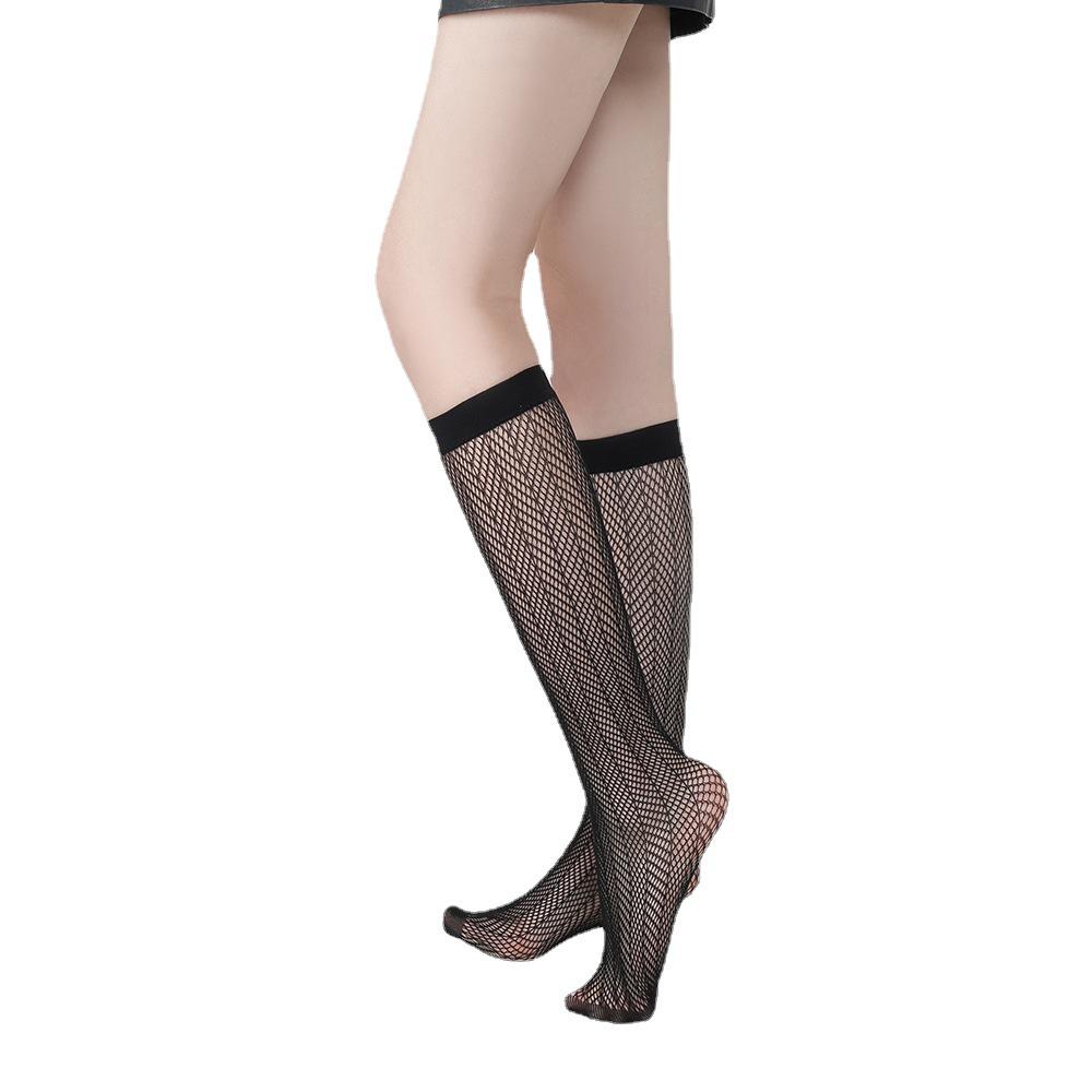 Women's Solid Color JK Style Anti-Snag Mid-Tube Calf Slimming Socks, Ins Net Red, 5020