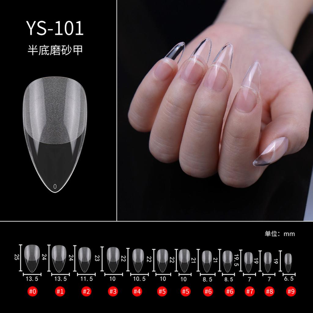 Transparent Half Matte Full Cover Ultra Thin Nail Tips No Trace Extension Nail Art Supplies 120 Pieces Bag Packed Suitable for Nail Salon and DIY Use