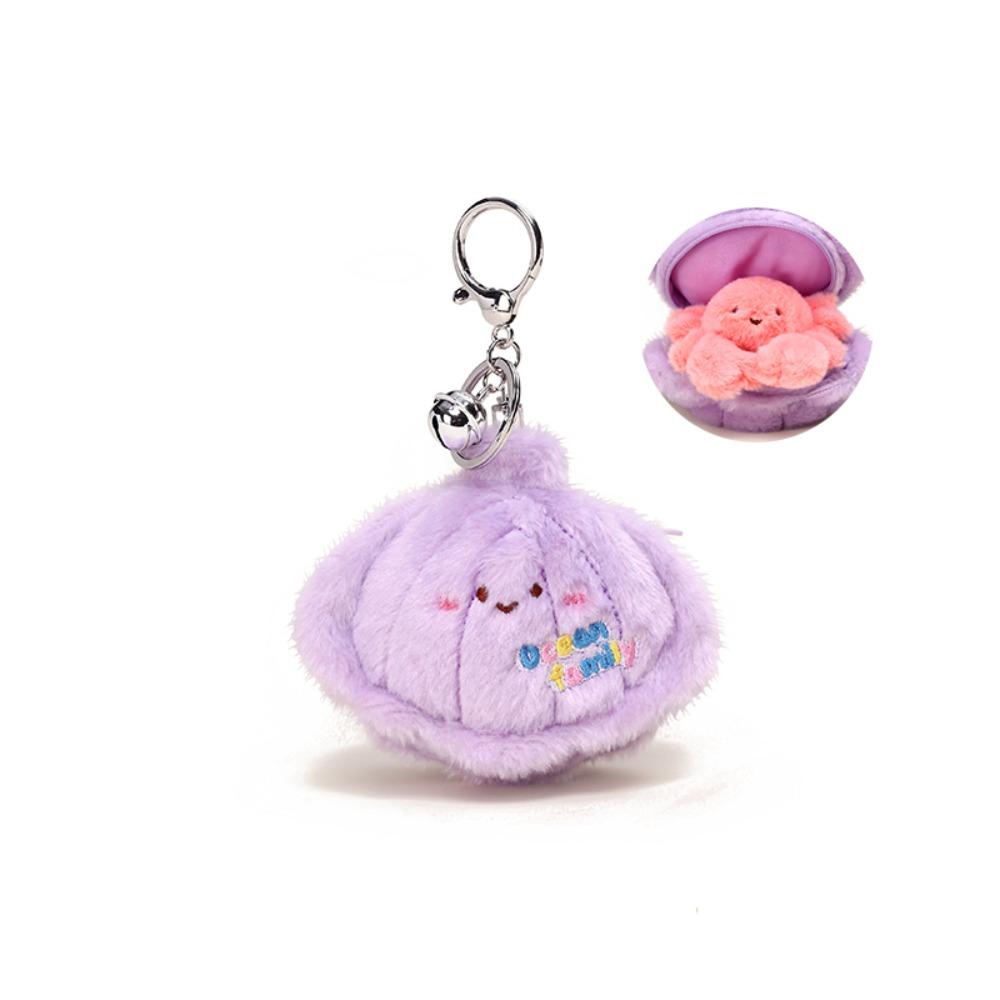 Simulation Fluffy Whale Keyring Soft Small Turtle Pendant  Birthday Gift
