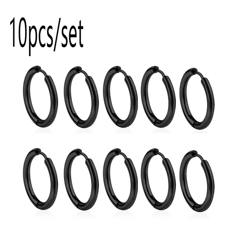 

2 шт. Классические простые глянцевые круглые серьги-кольца 8-20 мм для женщин, золотые и серебряные, двухцветные, нержавеющая сталь, унисекс, ювелирные изделия, подарок 2mm-10mm