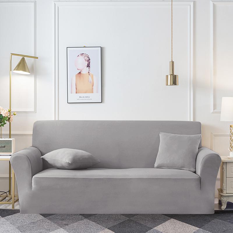 Einfarbige Sofabezüge für Wohnzimmer Elastischer Stretch Stuhlbezug Couchbezug 1/2/3/4 Sitzer Eck-L-Form Sofa Benötigt 2 Stück kaufen