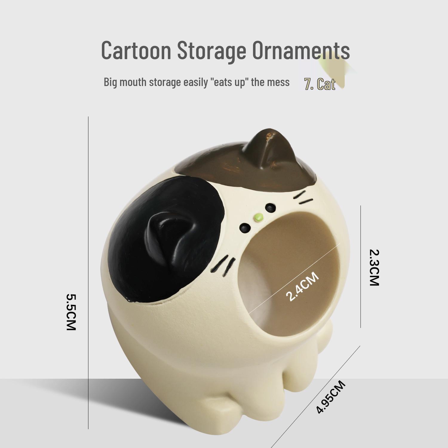 Cartoon Cat, Shiba Inu, Dinosaur, Rabbit Brush Washer & Nail Art Grinding Head Storage Tube