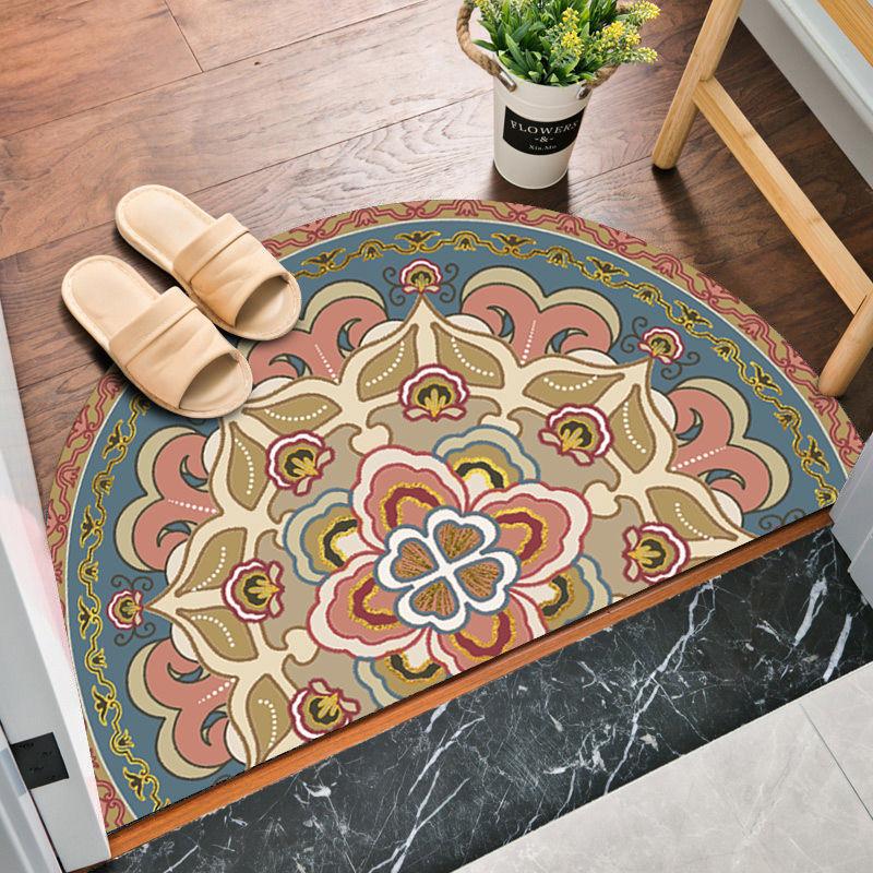 Simple Nordic Style Semi-circular Bath Mat Non-slip Bedroom Carpet High Quality Absorbent Mat Home Decoration Entrance Door Mats