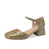 Sandals Women's Summer 2025, This Year's New Women's One-word Buckle Belt, Medium Heel Hollow Shoes, Women's Thick Heel Bag Head Women's Shoes