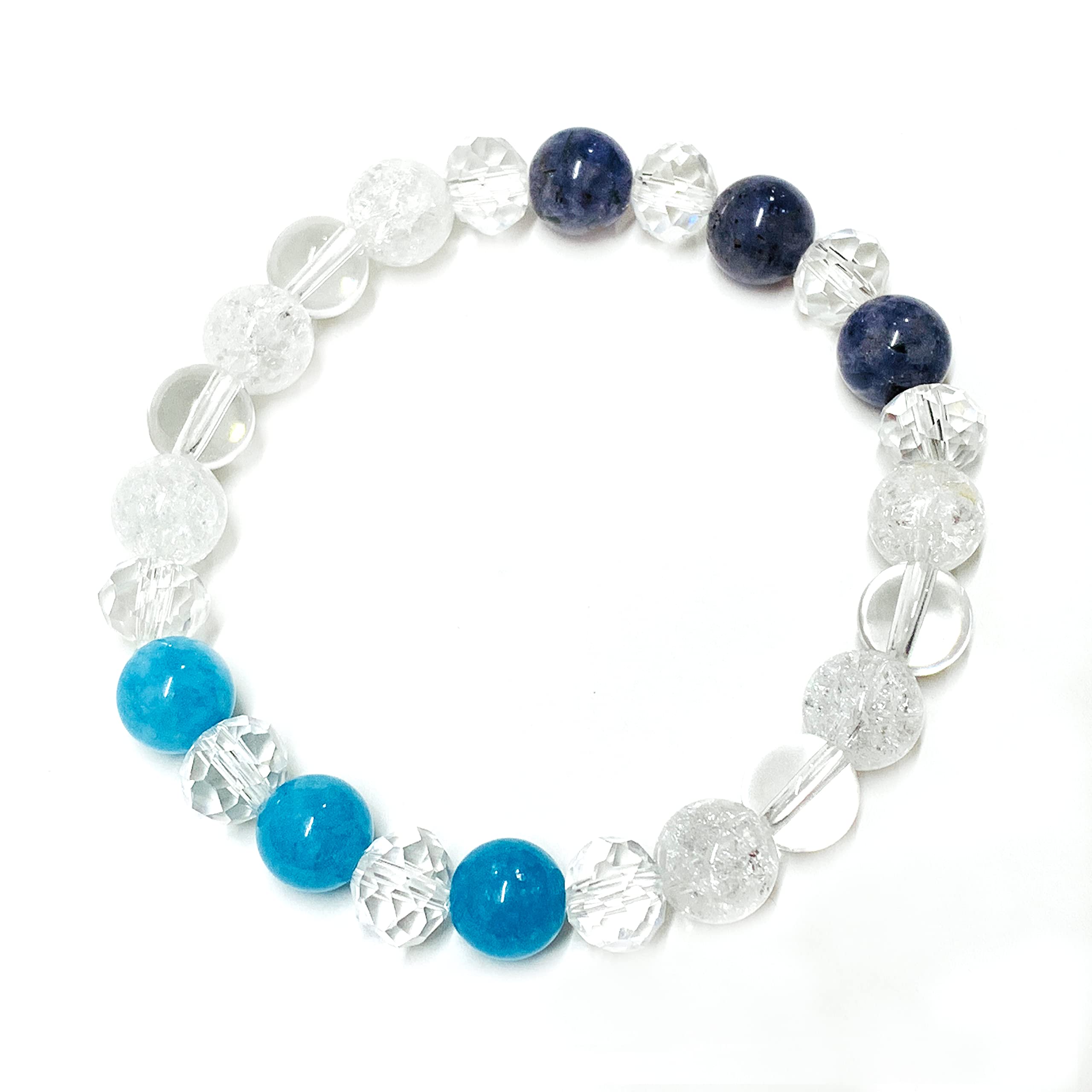 

Choose from 2 types Cute Women 8mm Elegant Natural Stone Power Stone Bracelet Crystal Quartz Crack Quartz Money Luck Work Luck Relationships Love Luck