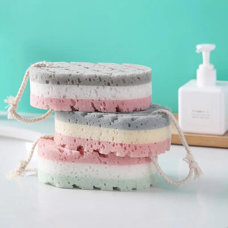 Morbida spugna da bagno Scrub per il corpo Bast Spazzola per massaggio Ciuffo Panno per il viso Scrubber per la pelle Relax Esfoliante Cura della pelle Accessori per la doccia