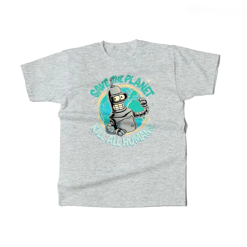 Mens Cotton Save the Planet Kill All Humans Graphic Retro Funny T Shirt Street Casual Style Tee for Men and Women