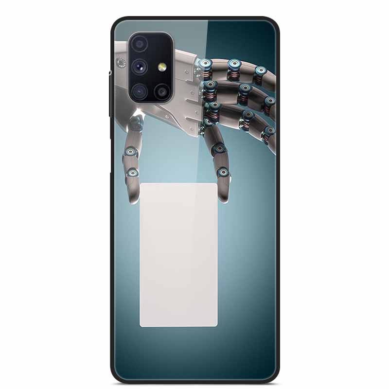 Glas-Rückseite für Samsung Galaxy M51 M31 Hülle Harte gehärtete Glas Hülle für Samsung A71 A51 Hülle A 51 71 M 51 31 Funda Coque