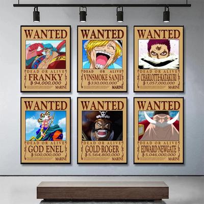Populárny anime plagát One Piece Bounty Wanted Newgate Sanji Roger Gift Art Modular Printing