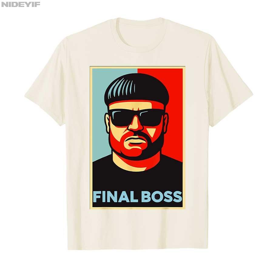 Funny Viral Bower Haircut Ibiza Final Boss Meme Club Summer T-shirt For Men Women 100% Cotton T Shirts Short Sleeve Tops P399