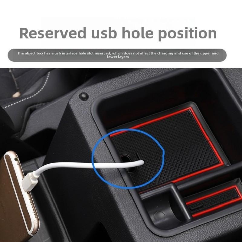 For Volkswagen VW T-Cross 2018~2025 Car Console Armrest Storage Box Sundries Tidying Layered Organizer Tray Interior Accessories