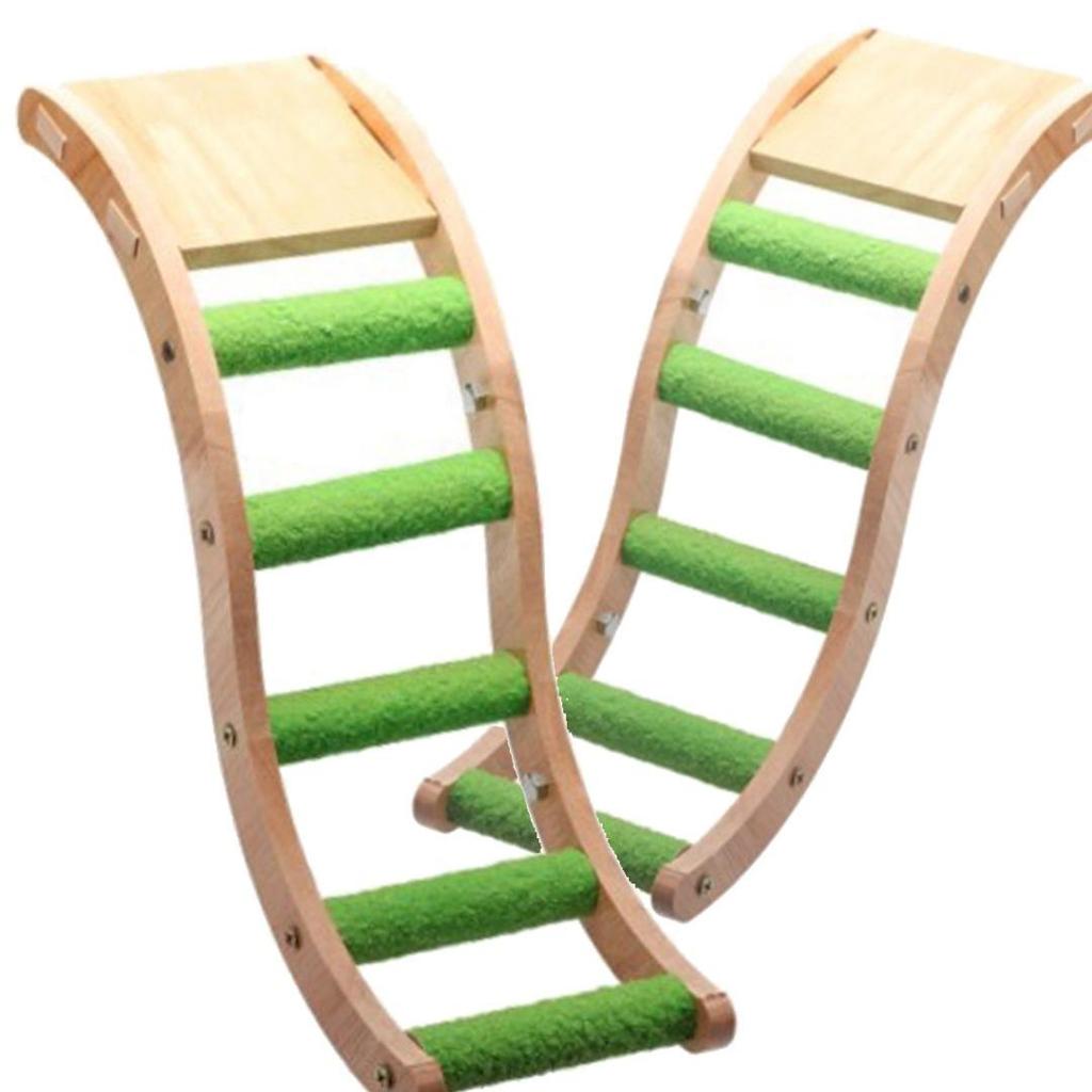 1PC Parrots Wooden Ladder Climbing Bridge Bird Perch Stand Chewing Toy Play Platform