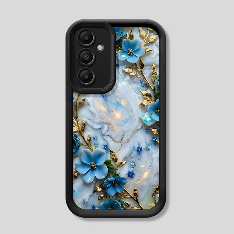 

Phone Case for Samsung Galaxy A15 A25 A35 A55 A51 A71 A72 A73 A52 A52s A53 A54 5G Soft TPU Flower Marble Cover Galaxy A15 4G 5G