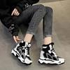 Fashion Top Quality 9CM Genuine Leather Platform Sports Shoes for Women Sneakers Girl Flats Winter Tennis Female Warm Ankle Fur Boots