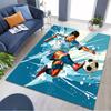 European Football Stars Collage With Champion Trophy Area Rug Non Slip Floor Carpet Soccer Fan Home Decor Mat